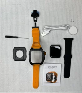 تصویری از ساعت هوشمند طرح اپل واچ مدل HW Zero به همراه قاب فانتزی